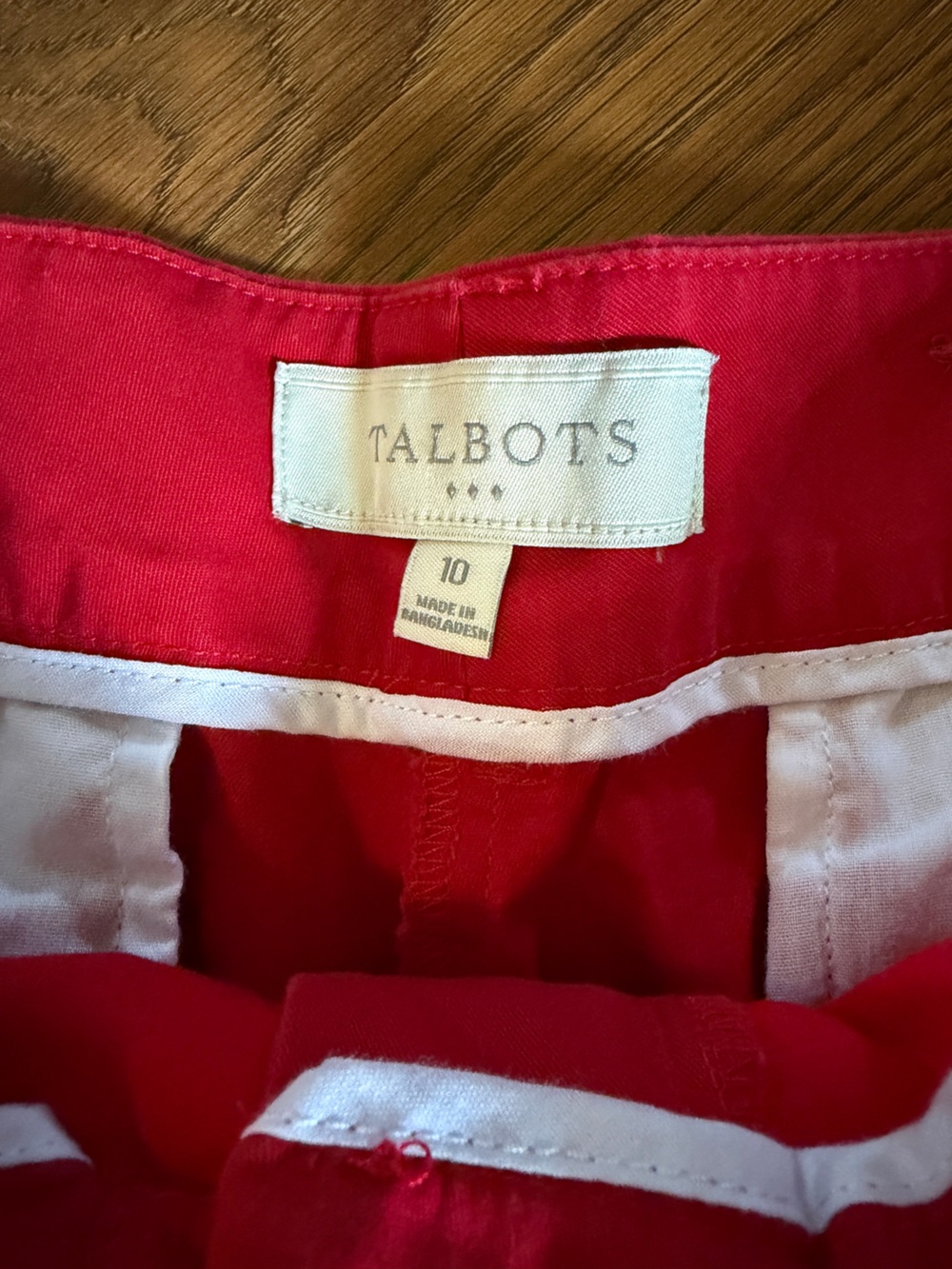 Talbots Red Scalloped Hem Shorts Size 10 Classic Preppy Summer - Picture 5 of 7
